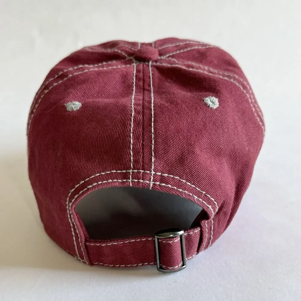 Prescott Arizona Est. 1864 Cotton Maroon Red Adjustable Buckle Backstrap Hat Cap